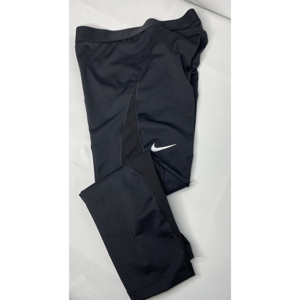 Nike Pro Leggings Women M Hypercool Capris Pants Training Athletic Mesh Swoosh - Picture 5 of 5